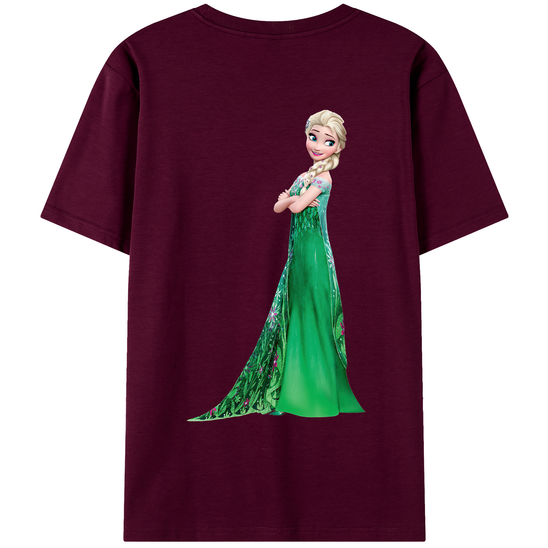 （画像用） アナと雪の女王 アンナ エルサ Frozen Anna Elsa レディース半袖Tシャツ(バックプリント)